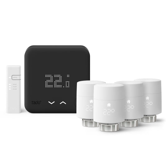 Starter Kit: Wired Smart Thermostat Black Edition + Smart Radiator Thermostat Quattro Pack