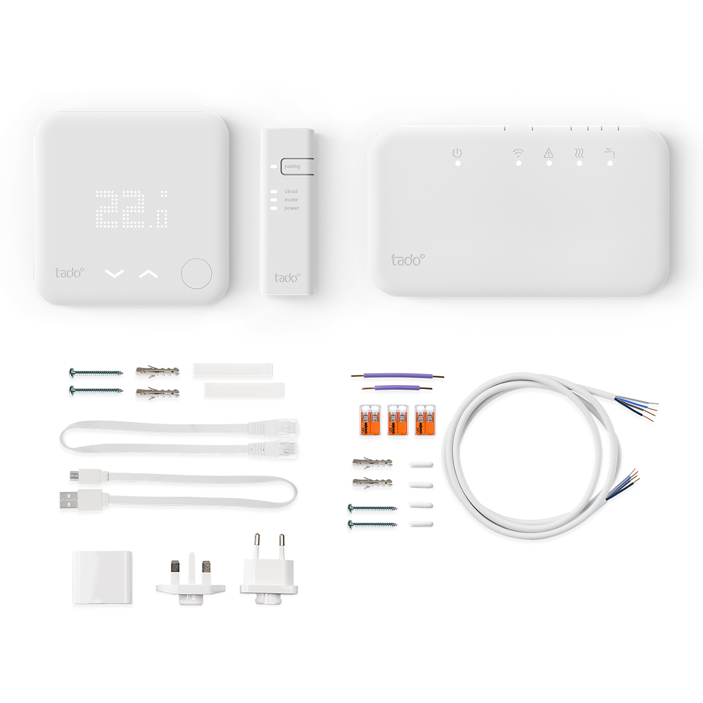 Starter Kit: Wireless Smart Thermostat with Hot Water Control + Smart Radiator Thermostat Quattro Pack
